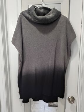 Women's Gray Ombre Cowl Neck Pullover Sweater